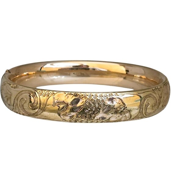 Antique Signed Finberg MFG Elaborate Design Bangle Bracelet (A7402) - Picture 1 of 6